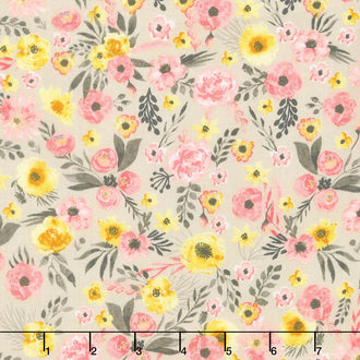 Petal Lane - Petal Main Taupe Yardage