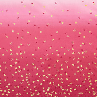 I Heart Ombre - Heart Ombre Pomegranate Metallic Yardage