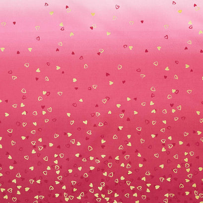 I Heart Ombre - Heart Ombre Pomegranate Metallic Yardage