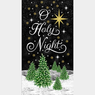 O Holy Night - Holy Night Chalkboard Black Digitally Printed Panel