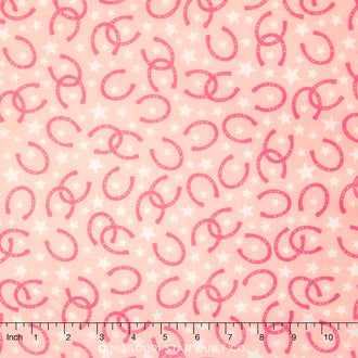 Rodeo Rider - Horseshoe Pink Yardage