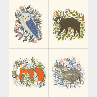 Woodland Wonder - Floral Animal Cloud Panel