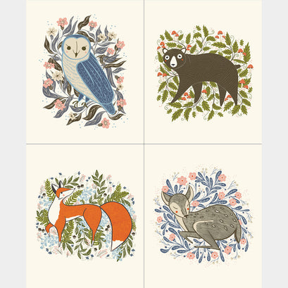 Woodland Wonder - Floral Animal Cloud Panel