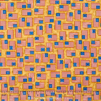 For Love of Country - Flags Amber Yardage