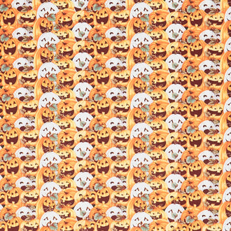 Boo Whoo - Pumpkin Overlay Orange Glow Yardage