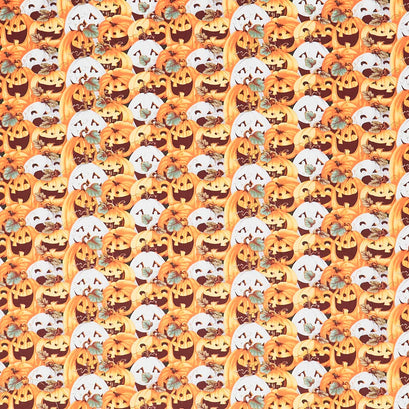 Boo Whoo - Pumpkin Overlay Orange Glow Yardage