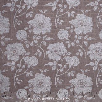 Shimmer 2 - Floral Grid Smoke Metallic Yardage
