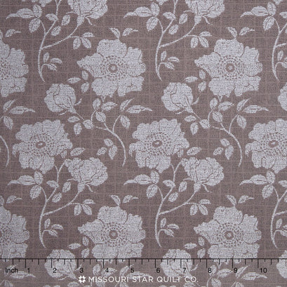 Shimmer 2 - Floral Grid Smoke Metallic Yardage