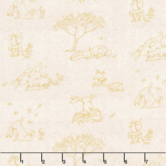 Guess How Much I Love You - Bunnies Toile Light Khaki Yardage