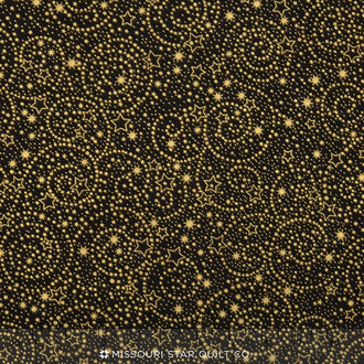 Holiday Flourish 9 - Traditional Colorstory Swirl Black Metallic Yardage