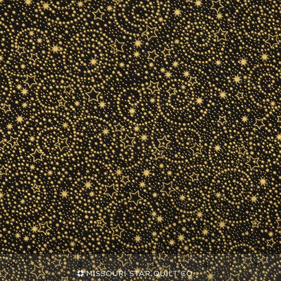 Holiday Flourish 9 - Traditional Colorstory Swirl Black Metallic Yardage