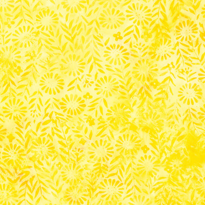 Summertime Batiks - Flower Field Yellow Yardage