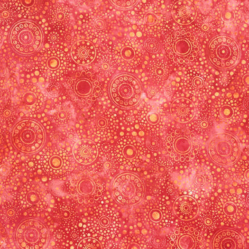 Artisan Batiks - Dotted - Medallions Flame Yardage Primary Image