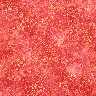 Artisan Batiks - Dotted Medallions Flame Yardage