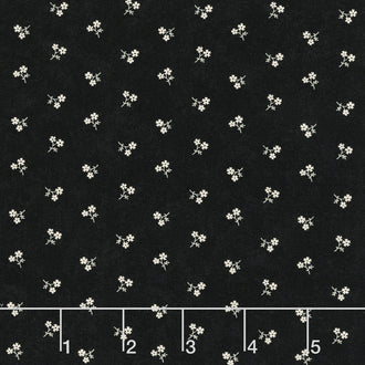 Blackbird's Nest - Petite Petals Black Yardage