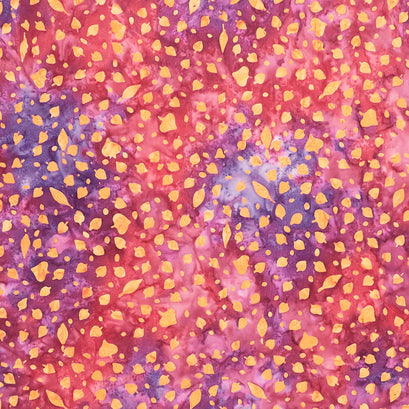 Breezy Batiks - Blowing Leaves Multi Pink Purple Orange Yardage