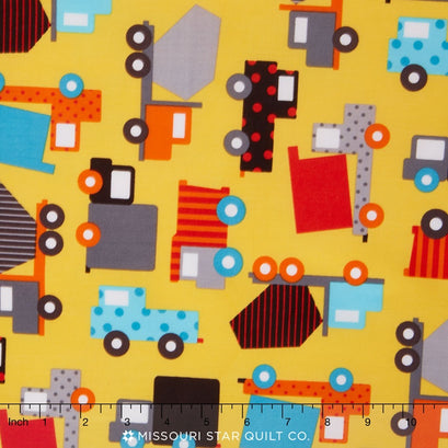 Ready, Set, GO! 2 - Retro Yellow Trucks Yardage
