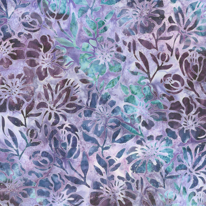 Artisan Batiks - Anemone Large Flowers Plum Yardage