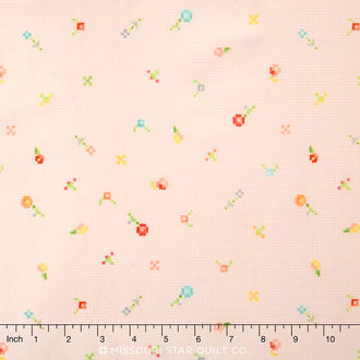 Woodland Clearing - Grid Coral Yardage