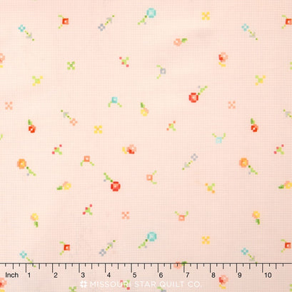 Woodland Clearing - Grid Coral Yardage