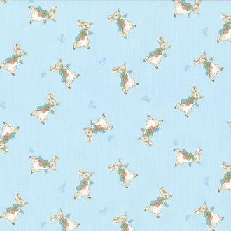 The Tale of Peter Rabbit - Peter Toss Blue Yardage