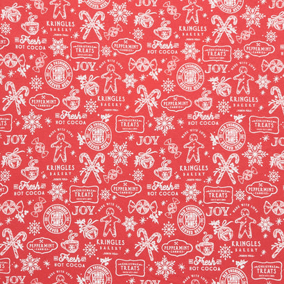 Old Fashioned Christmas - Treats Red Flannel Yardage