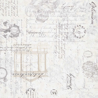 3 Sisters Favorites Collages - Etchings Collage Charcoal 108" Wide Backing Yardage