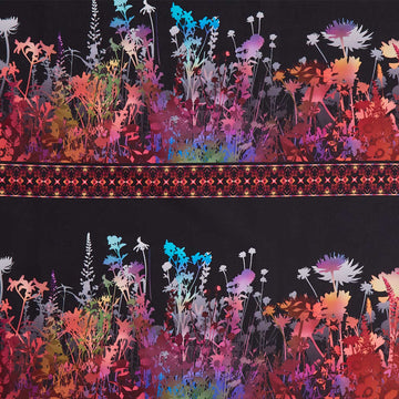 I Dream In Color - Floral Border Stripe Multi Yardage