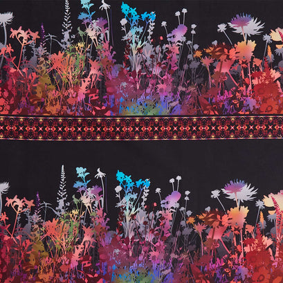I Dream In Color - Floral Border Stripe Multi Yardage
