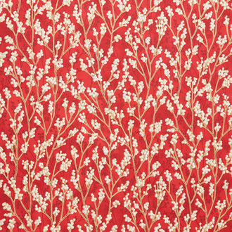 Holiday Flourish - Festive Finery Candy Cane Colorstory Berries Crimson Metallic Yardage