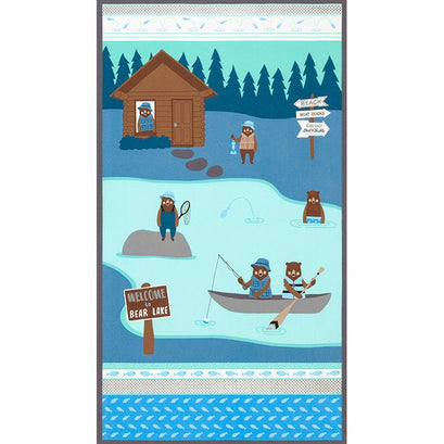Brawny Bears Flannel - Lake Fishing Lake Flannel Panel