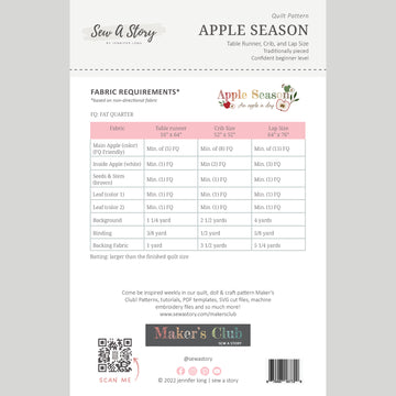 Digital Download - Apple Season Quilt Pattern Alternative View #1