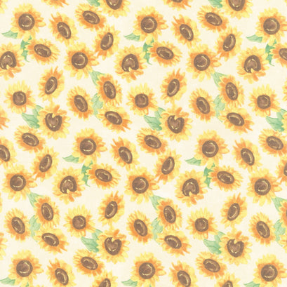 Gnome-kin Patch - Sunflower Toss Cream Yardage