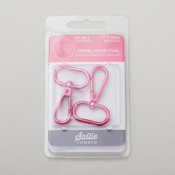 Sallie Tomato Tula Pink 1" Swivel Hook Oval Ring - Set of Two Pink Alternative View #1