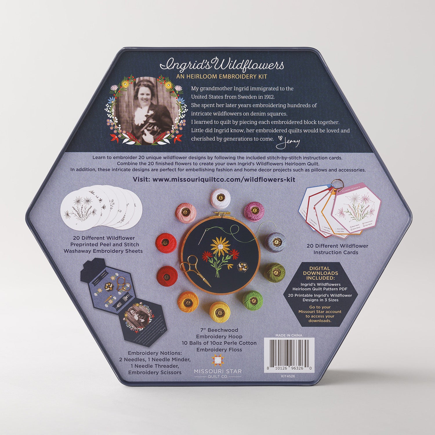 Ingrid's Wildflowers - An Heirloom Embroidery Kit by Missouri Star