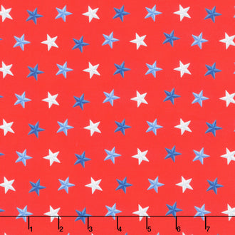 Faith, Family, Freedom - Stars of Freedom Red Yardage