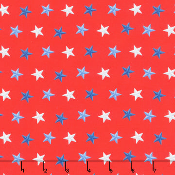 Faith, Family, Freedom - Stars of Freedom Red Yardage Primary Image