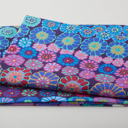Kaffe Fassett - Stash Row Flowers Blue 2 Yard Cut
