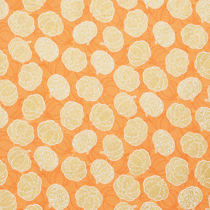 Sweet Pumpkin Spice - Pumpkins Orange Metallic Yardage