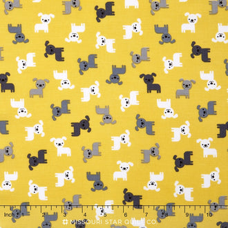 Urban Zoologie Minis - Primary Colorstory Puppies Dogs Yellow Yardage