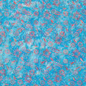 Just Dandy Batiks - Flutter Flowers Wave Yardage