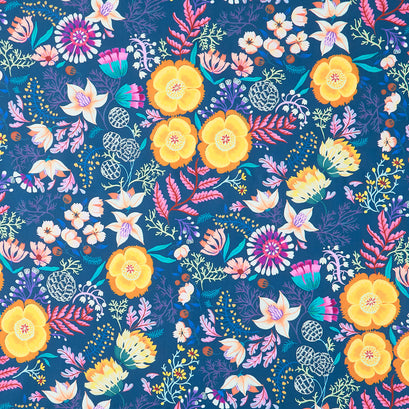 Faraway Florals - Floral Ocean Yardage
