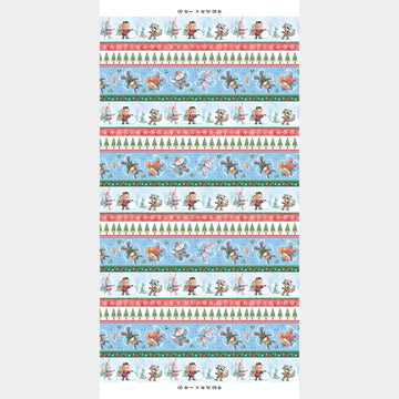 Snow Angels - Snow Angels Border Stripe Blue Yardage Alternative View #1