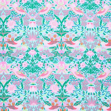 Kaffe Fassett x The Original Morris & Co. - Strawberry Thief Aqua Yardage