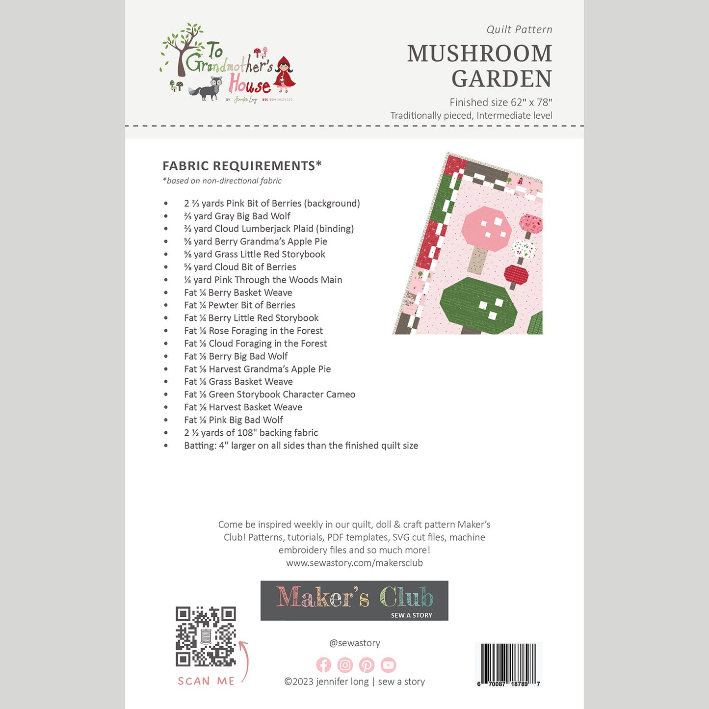 Digital Download - Mushroom Garden Quilt Pattern Alternative View #1