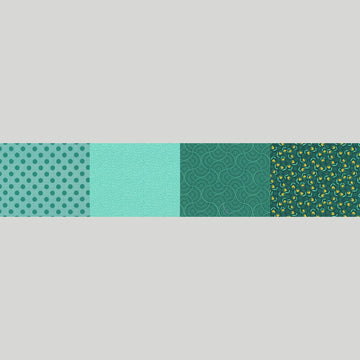 Celebrating 50 Years of Moda - Four In One Blender Print Aqua Yardage