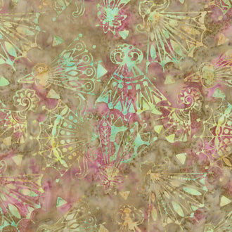 Tonga Batiks - Posey Fan Pistachio Yardage