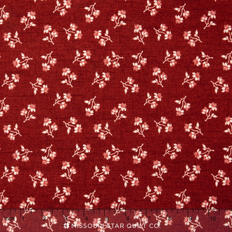Toile de Jouy - Toile Blossoms Red Yardage