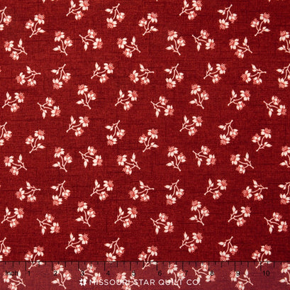 Toile de Jouy - Toile Blossoms Red Yardage