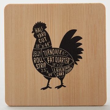 Missouri Star Animal Fabric Cuts Bamboo Coaster Set